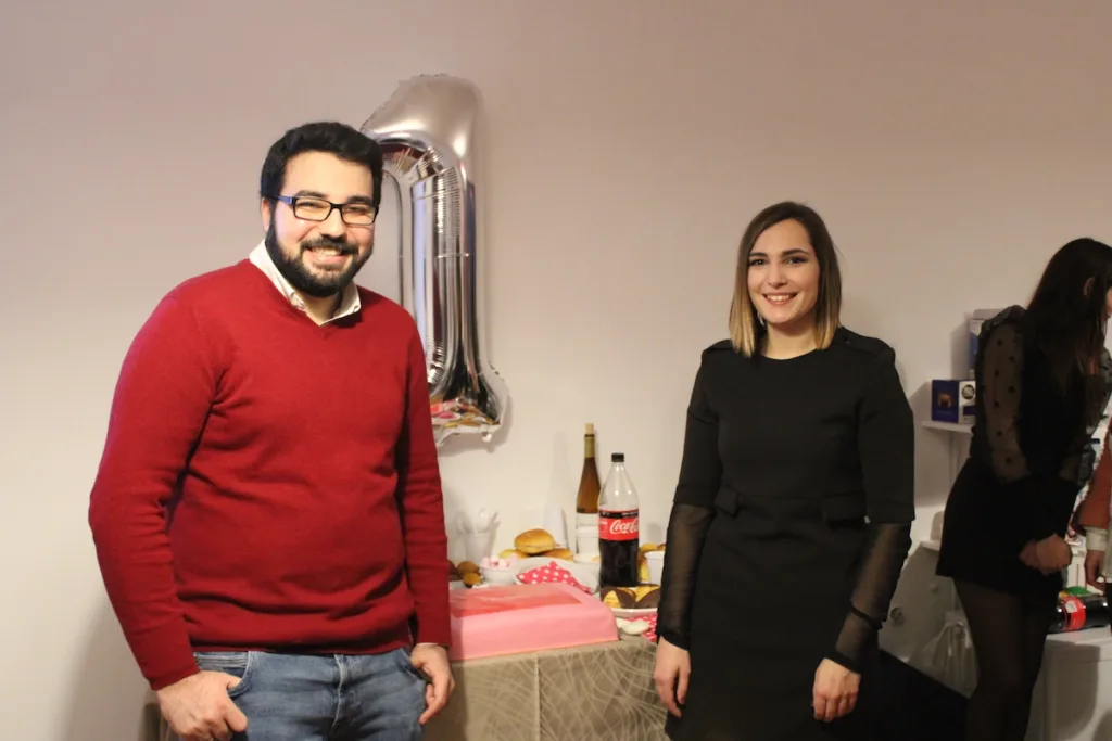 Diogo Ferreira and Helena Sousa on Chibious' first anniversary, in 2019.